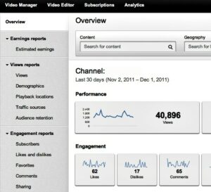 youtube analytics dashboard example